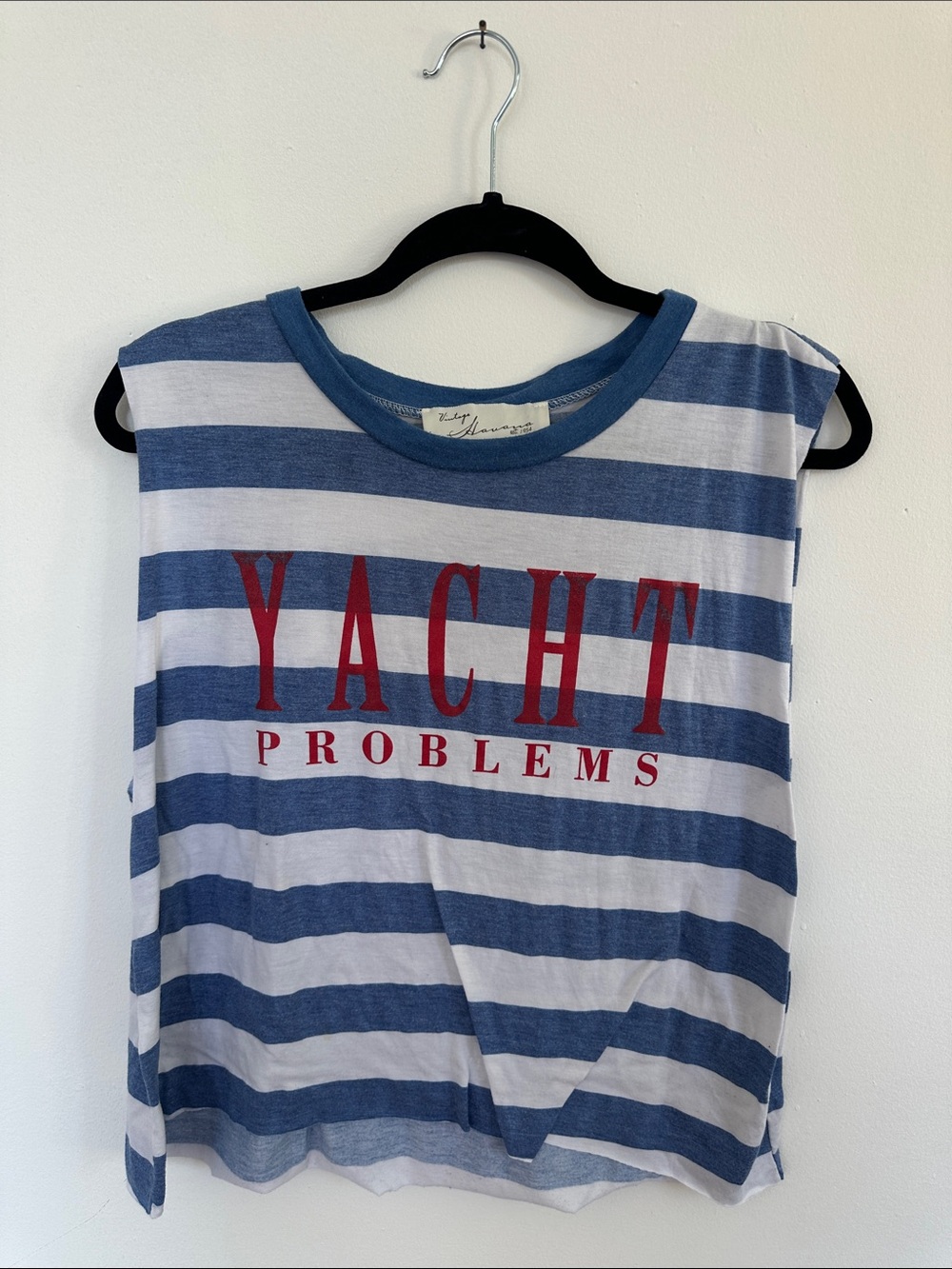 Yacht Problems Blue & White Striped Tank Top by Vintage Havana